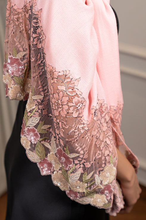 English Daisy  | Embroidered Wool Silk Stole
